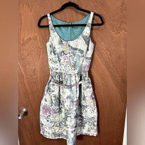 Eliza J Green Floral Fit and Flare Dress size S